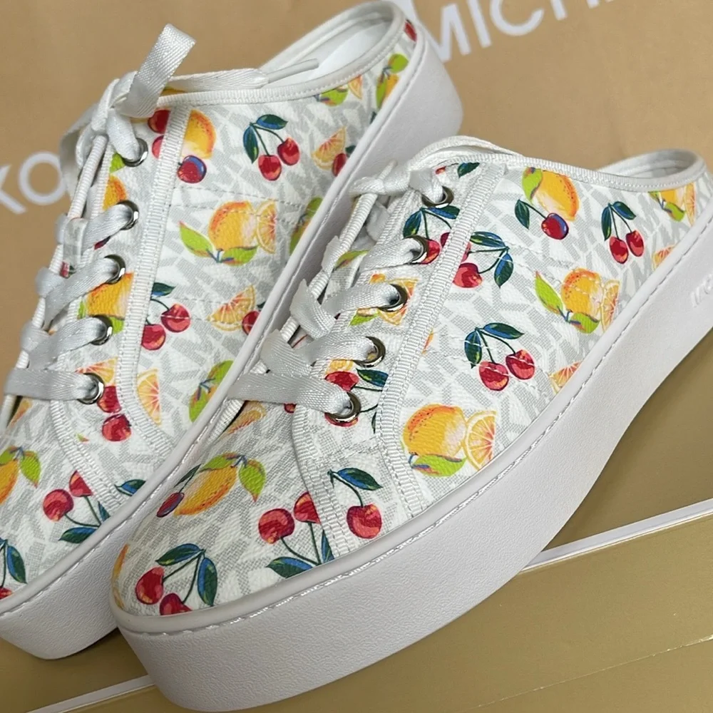 Michael Kors POPPY SLIDE SNEAKERS 
FRUIT PAINT MK SIG SM
49T4POFP1Q Platforms - Picture 7 of 16